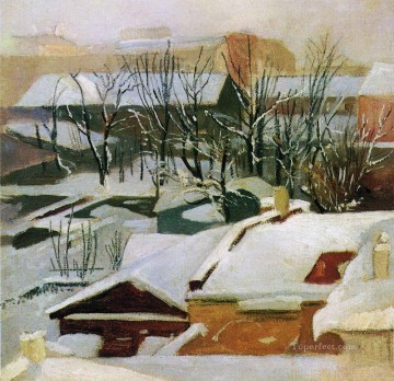  invierno - Los tejados de la ciudad en la nieve del invierno Ivan Ivanovich paisaje